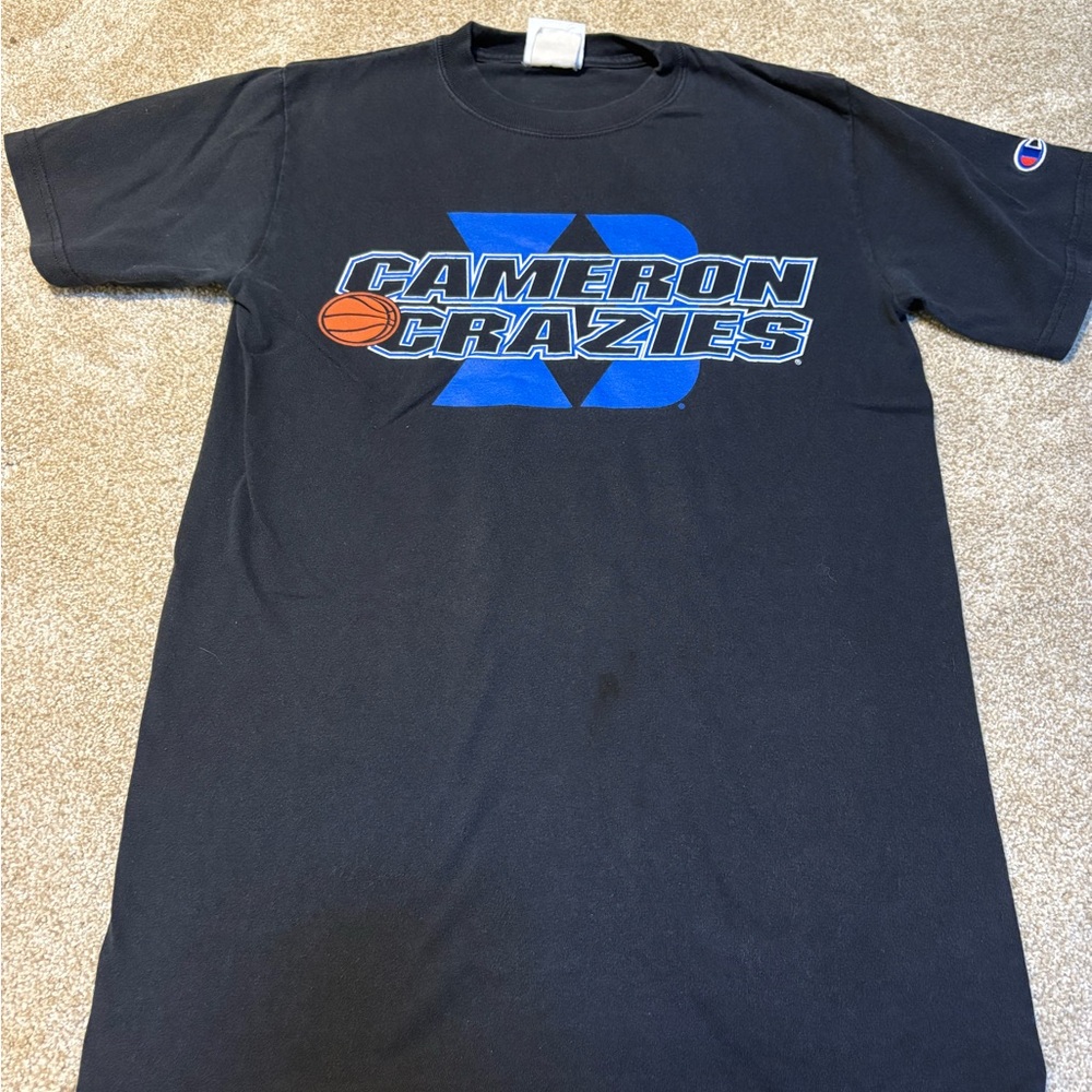 Champion Black Tee with Blue Cameron Crazies Design